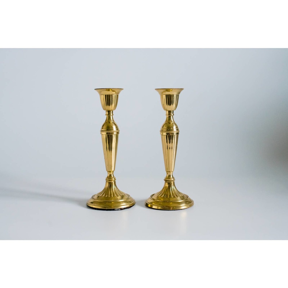1 Pair of Vintage 7 3/4" Brass Candle Stick Holders